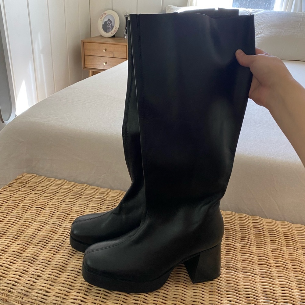 Black knee high boots
